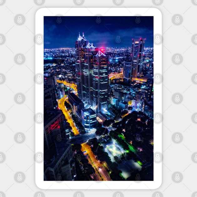 Tokyo at night - Photography Sticker by seanfleming